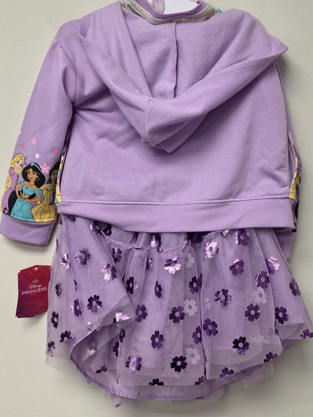 Disney Princess 3 piece Tutu Set Jacket Tutu Skirt and Shirt Purple 3T
